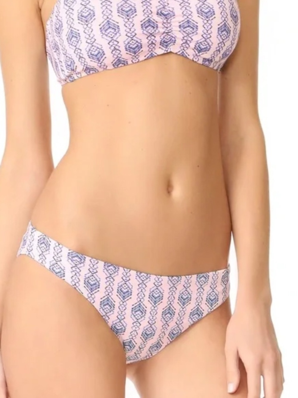 Eberjey Geo Garland Coco Bikini Bottoms Blush and Blue Size Large NWT